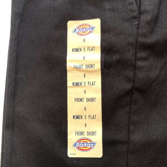 NWT DICKIES Black flat front zip shorts belt loops pockets Women’s 14 or 22 - Picture 4 of 15